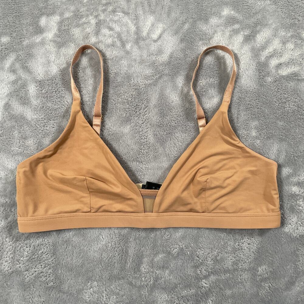 Pepper Bra Womens Medium Tan Wireless Mesh Lightly Padded Comfort Wirefree